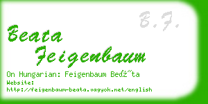 beata feigenbaum business card